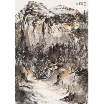 羊草国画山水古道字画之家