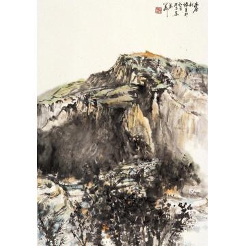 羊草国画山水高原新绿字画之家