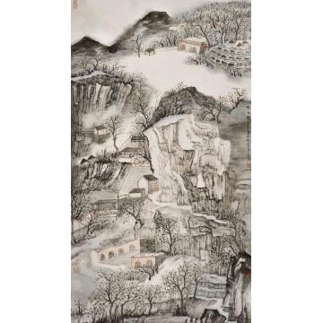 肖培金国画山水寒原图字画之家
