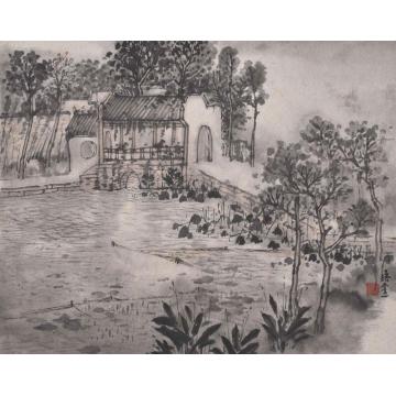 肖培金国画山水荷塘月色字画之家