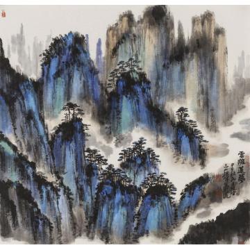 林煜峰国画山水云拥莲花字画之家