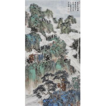 林煜峰国画山水白练过江字画之家