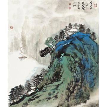 林煜峰国画山水白帆出峡字画之家
