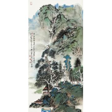 林煜峰国画山水春潭画舸字画之家