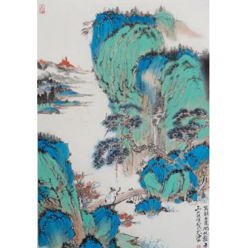 林煜峰国画山水万壑千岩独杖黎字画之家
