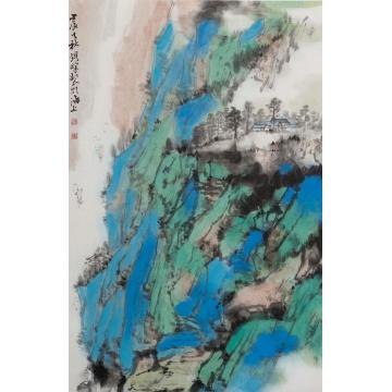 林煜峰国画山水峡江帆影字画之家