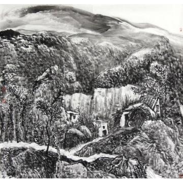 宋杰国画山水山村即景字画之家