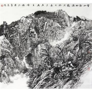 宋杰国画山水空山新雨后字画之家