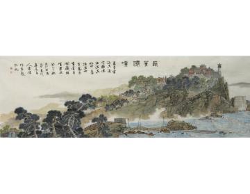 宋杰国画山水蓬莱仙境字画之家