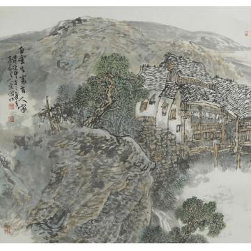 宋杰国画山水白云生处字画之家