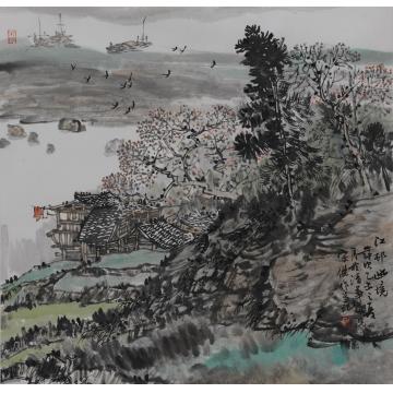 宋杰油画风景江村幽境字画之家