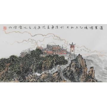 宋杰国画山水蓬莱仙境字画之家