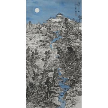 宋杰国画山水苗寨月幽字画之家