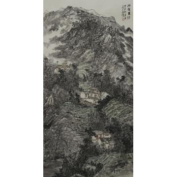 宋杰国画山水田园春绿字画之家