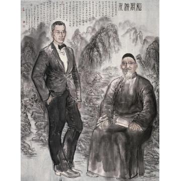 赵晨国画人物松风流水字画之家