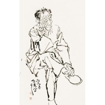 赵晨国画人物小憩字画之家