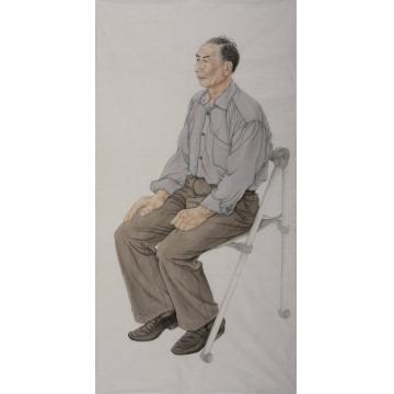 罗灿国画人物老人（写生）字画之家