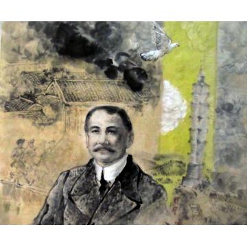 罗灿国画人物孙中山字画之家