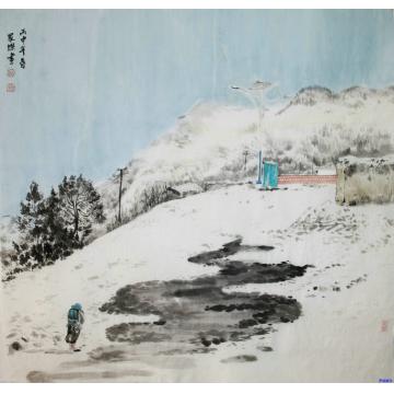 罗灿油画风景晨雪字画之家