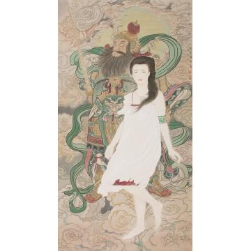 罗灿国画人物千年守护字画之家