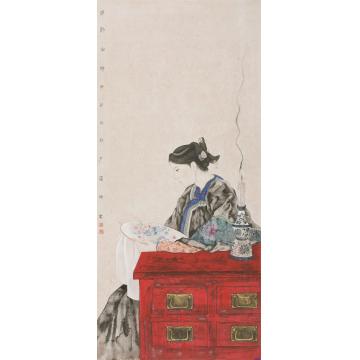 罗灿国画人物清灯自明字画之家