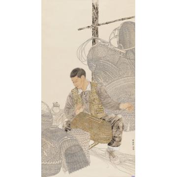 罗灿国画人物编织梦想字画之家