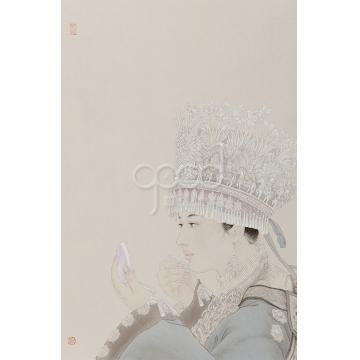 罗灿国画人物淡彩凝香字画之家