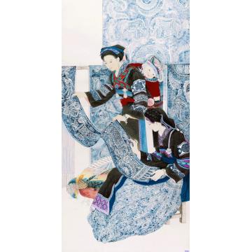 罗灿国画人物黔风拂幽香字画之家