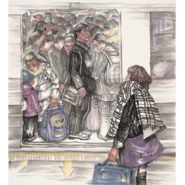 杨平国画人物都市节奏系列一字画之家