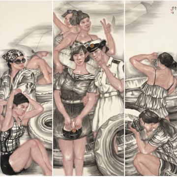杨平国画人物假日字画之家