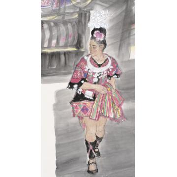 杨平国画人物银色记忆之三字画之家