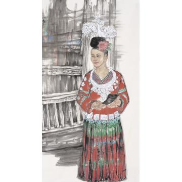杨平国画人物银色记忆之四字画之家