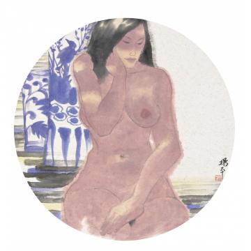 杨平国画人物独语．青花瓷系列NO字画之家