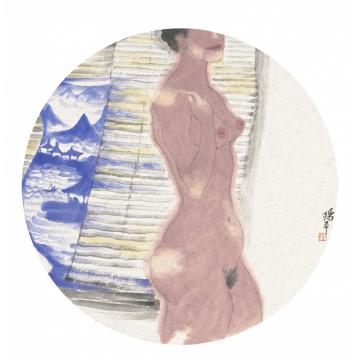 杨平国画人物独语．青花瓷系列NO字画之家
