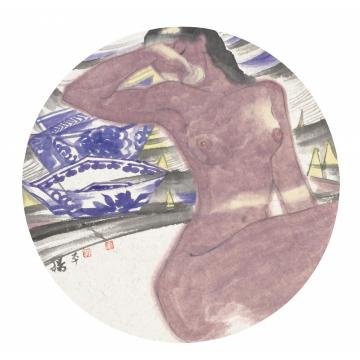 杨平国画人物独语．青花瓷系列NO字画之家