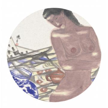 杨平国画人物独语．青花瓷系列NO字画之家