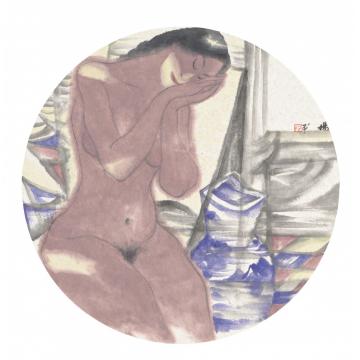 杨平国画人物独语．青花瓷系列NO字画之家