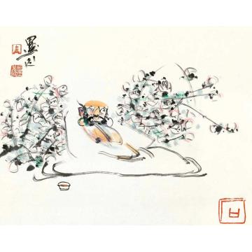 石墨国画人物作品字画之家
