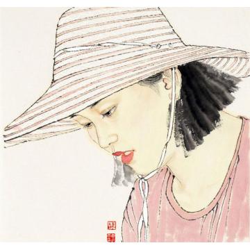 孟刚国画人物花落字画之家