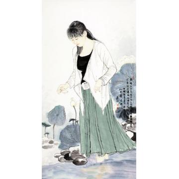 孟刚国画人物碧荷字画之家