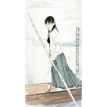 孟刚国画人物桃花源字画之家