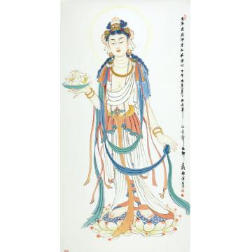 孟刚国画人物看取莲花净，方知不染心字画之家
