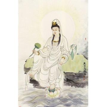 孟刚国画人物南无大慈大悲观世音菩萨之字画之家