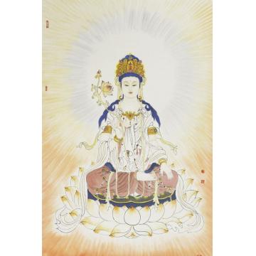 孟刚国画人物南无大慈大悲观世音菩萨字画之家