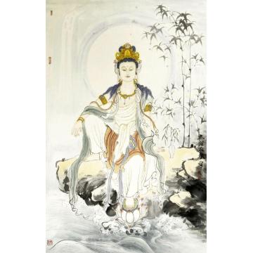 孟刚国画人物南无大慈大悲观世音菩萨字画之家