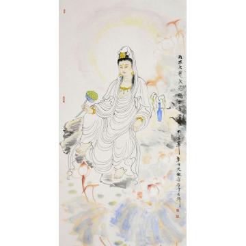孟刚国画人物南无大慈大悲观世音菩萨字画之家