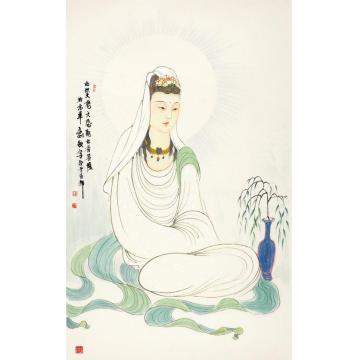孟刚国画人物南无大慈大悲观世音菩萨字画之家