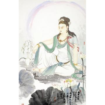 孟刚国画人物南无大慈大悲观世音菩萨字画之家