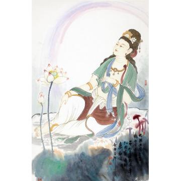 孟刚国画人物南无大慈大悲观世音菩萨字画之家