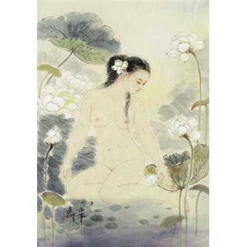 孟刚国画人物净土之拈花字画之家